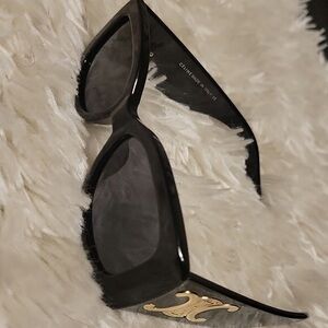 Celine Black Sunglasses with Gold Detail